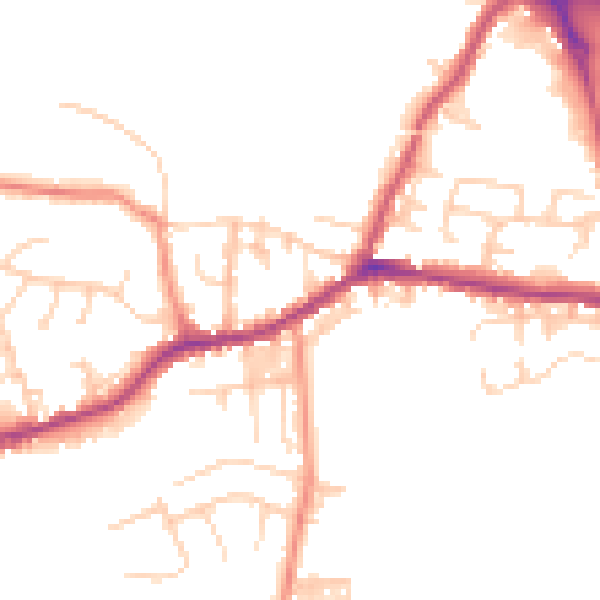 Daytime road noise heatmap for BD20 8TF