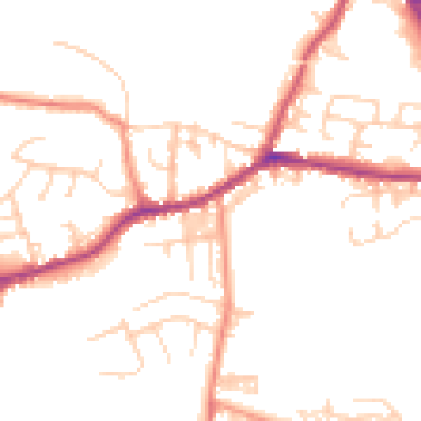 Daytime road noise heatmap for BD20 8TS
