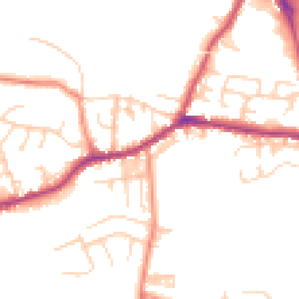 Daytime road noise heatmap for BD20 8TU