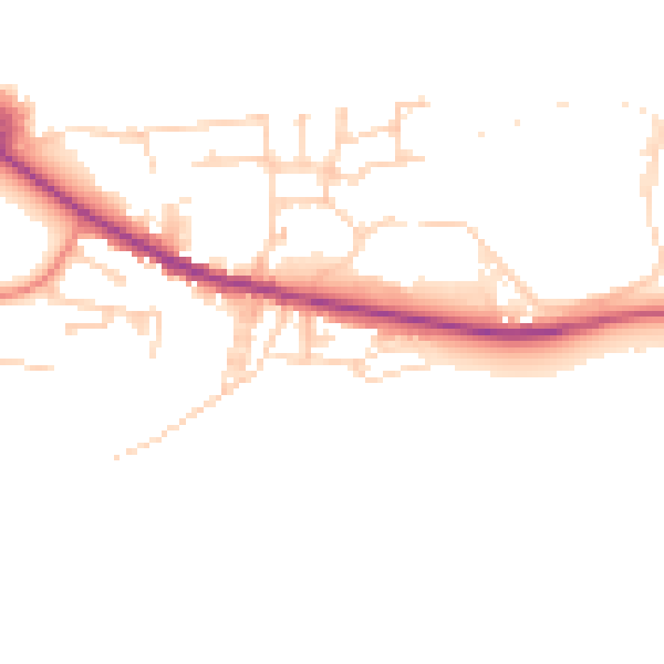 Daytime road noise heatmap for BD20 8UD