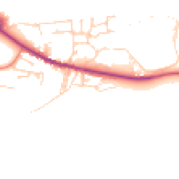 Daytime road noise heatmap for BD20 8UF
