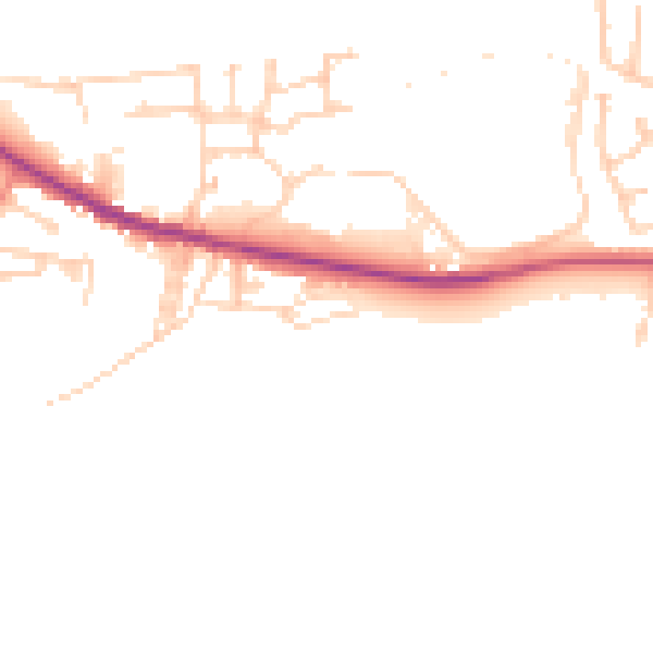 Daytime road noise heatmap for BD20 8UG