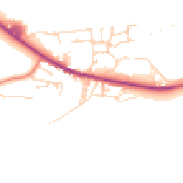 Daytime road noise heatmap for BD20 8UN