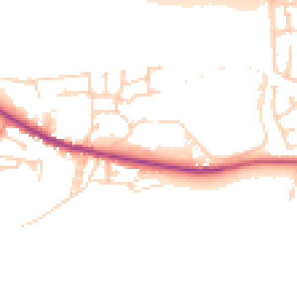 Daytime road noise heatmap for BD20 8UW
