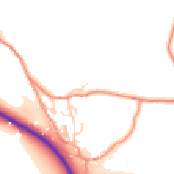 Daytime road noise heatmap for BD20 9AF