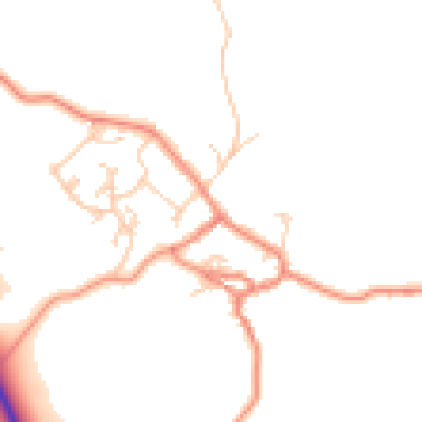 Daytime road noise heatmap for BD20 9BE