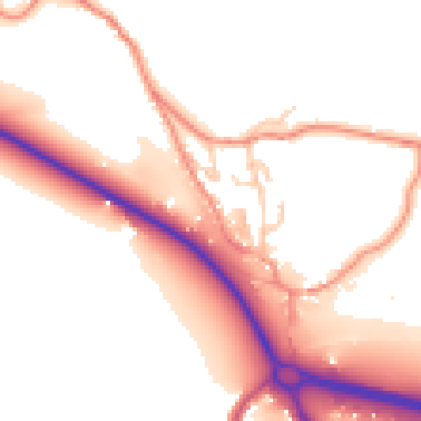 Daytime road noise heatmap for BD20 9BX
