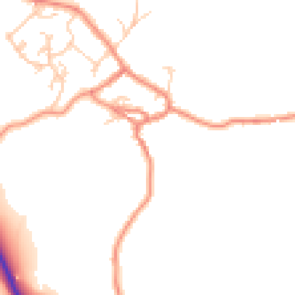 Daytime road noise heatmap for BD20 9DD