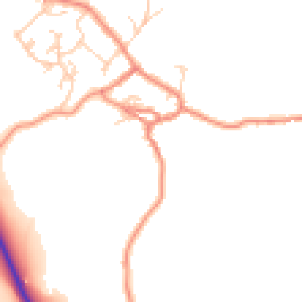 Daytime road noise heatmap for BD20 9DE