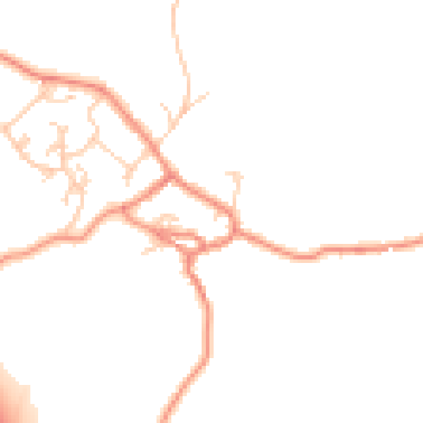 Daytime road noise heatmap for BD20 9DJ