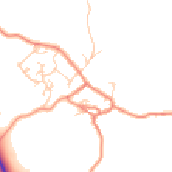 Daytime road noise heatmap for BD20 9DP
