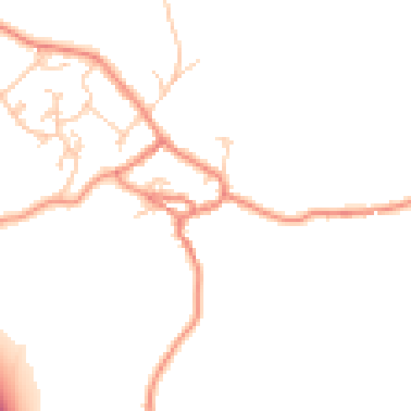 Daytime road noise heatmap for BD20 9DQ