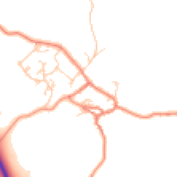 Daytime road noise heatmap for BD20 9DR