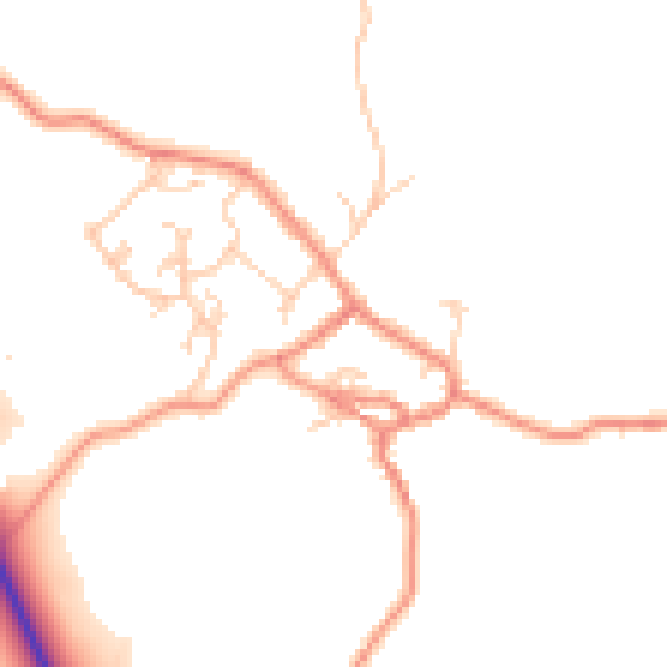 Daytime road noise heatmap for BD20 9DW