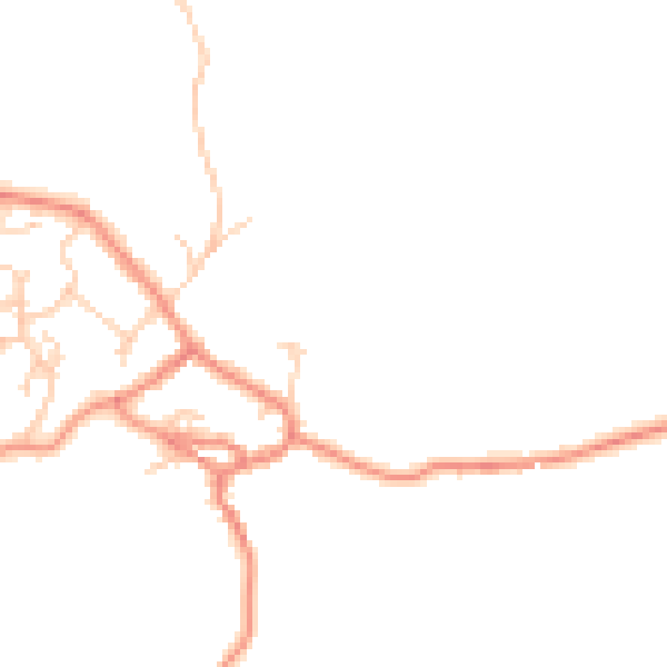 Daytime road noise heatmap for BD20 9DX