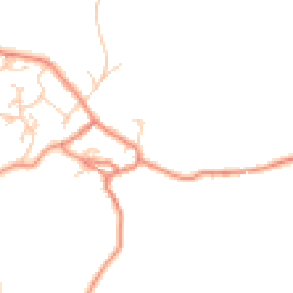 Daytime road noise heatmap for BD20 9DY