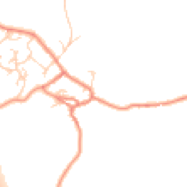 Daytime road noise heatmap for BD20 9DZ