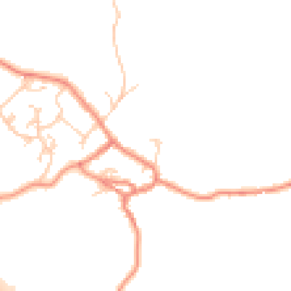 Daytime road noise heatmap for BD20 9EA