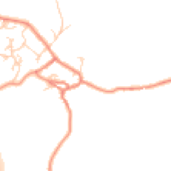 Daytime road noise heatmap for BD20 9EB