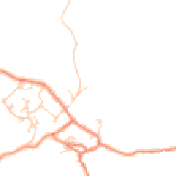 Daytime road noise heatmap for BD20 9EE