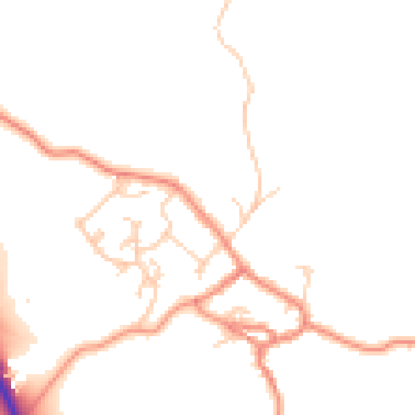 Daytime road noise heatmap for BD20 9EF