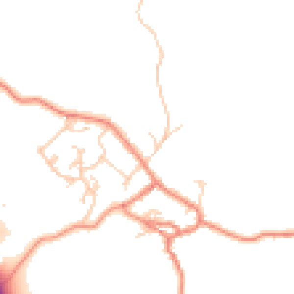 Daytime road noise heatmap for BD20 9EG