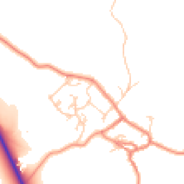 Daytime road noise heatmap for BD20 9EH