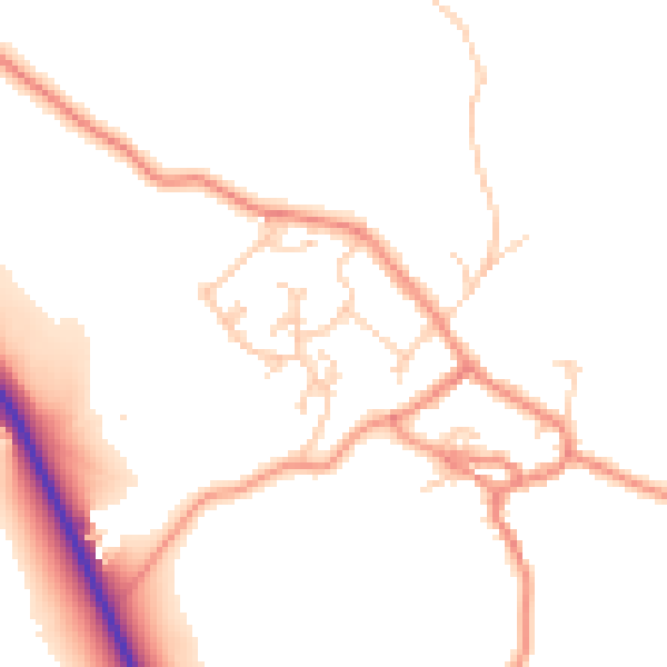 Daytime road noise heatmap for BD20 9EJ