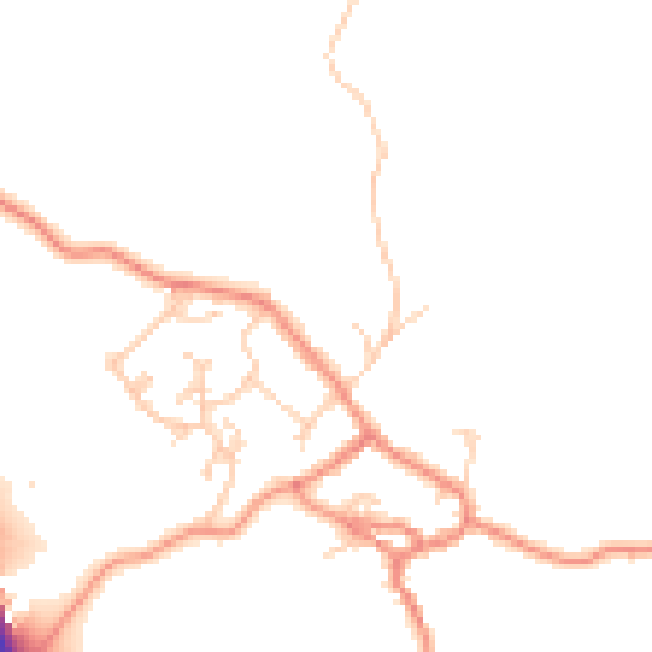 Daytime road noise heatmap for BD20 9EQ