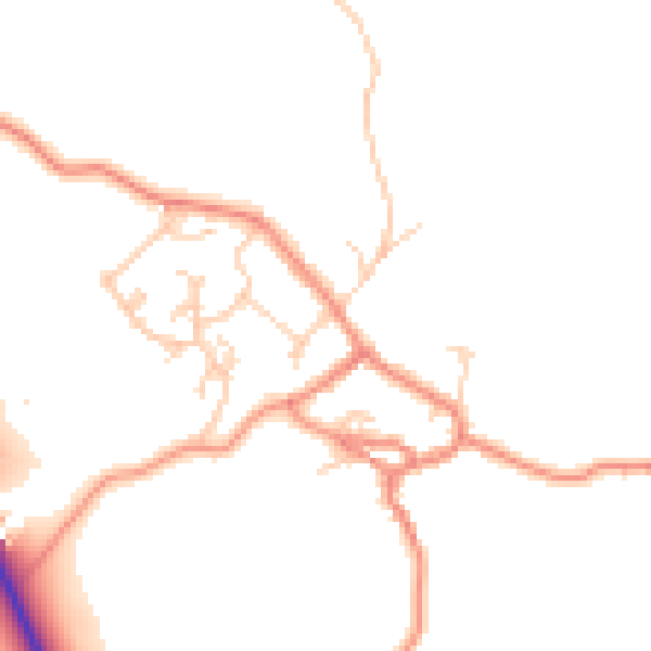 Daytime road noise heatmap for BD20 9ER