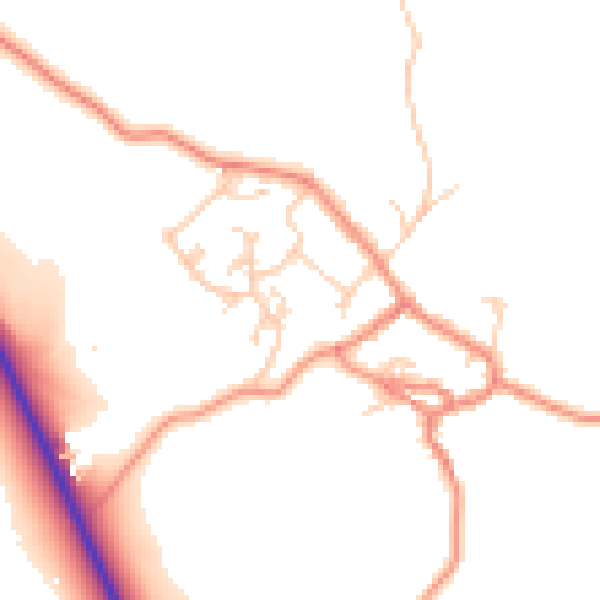 Daytime road noise heatmap for BD20 9EW