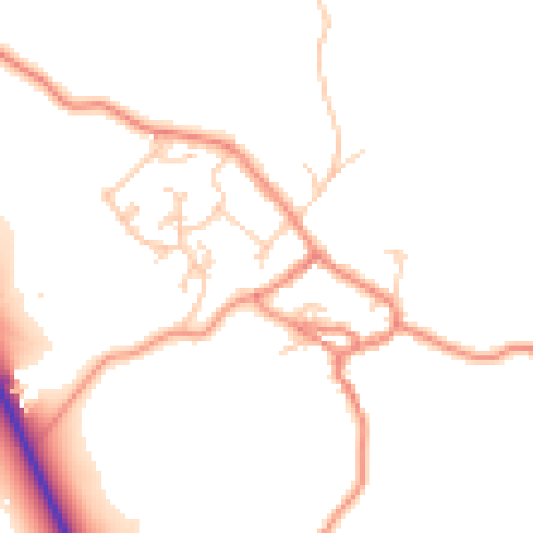Daytime road noise heatmap for BD20 9FD