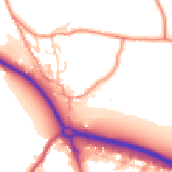 Daytime road noise heatmap for BD20 9FF