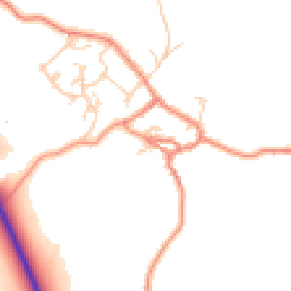 Daytime road noise heatmap for BD20 9FG