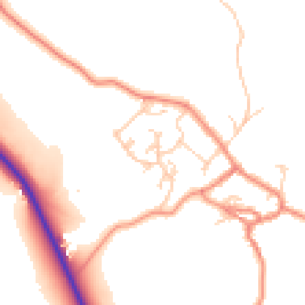 Daytime road noise heatmap for BD20 9HD