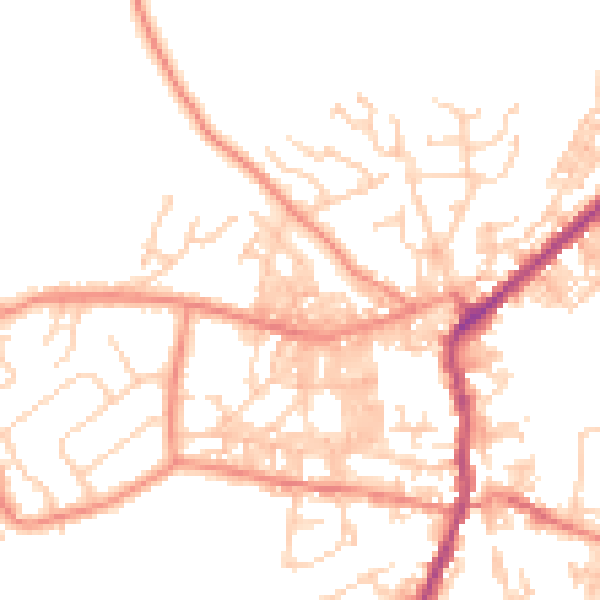 Daytime road noise heatmap for BD20 9LH