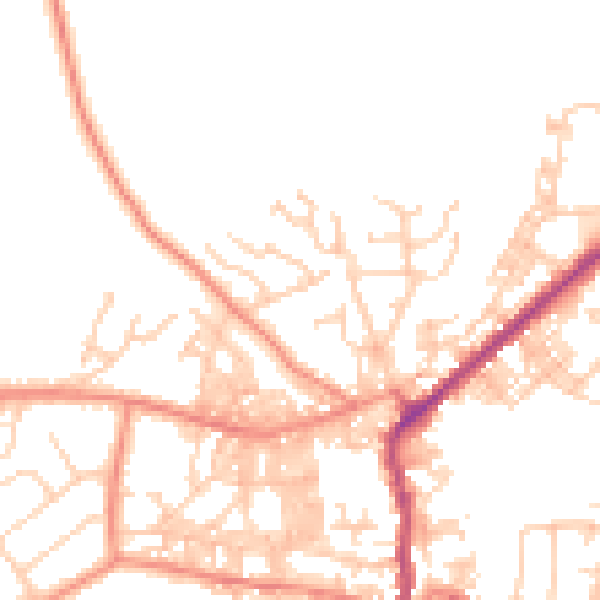 Daytime road noise heatmap for BD20 9LT