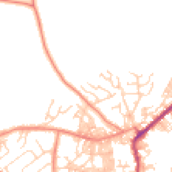 Daytime road noise heatmap for BD20 9LX