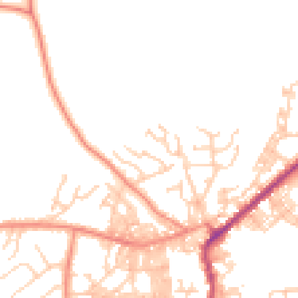 Daytime road noise heatmap for BD20 9LZ