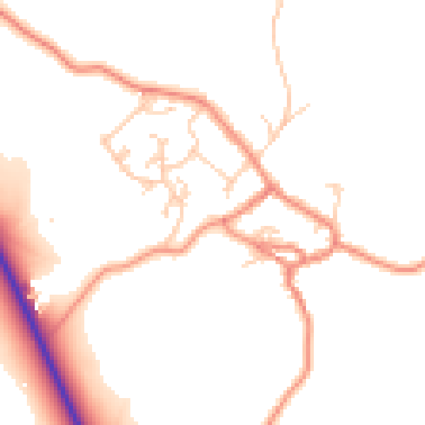 Daytime road noise heatmap for BD20 9QB