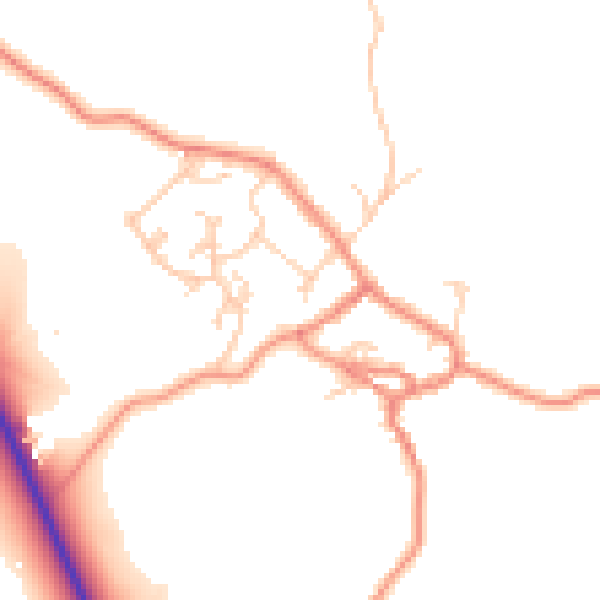 Daytime road noise heatmap for BD20 9QD