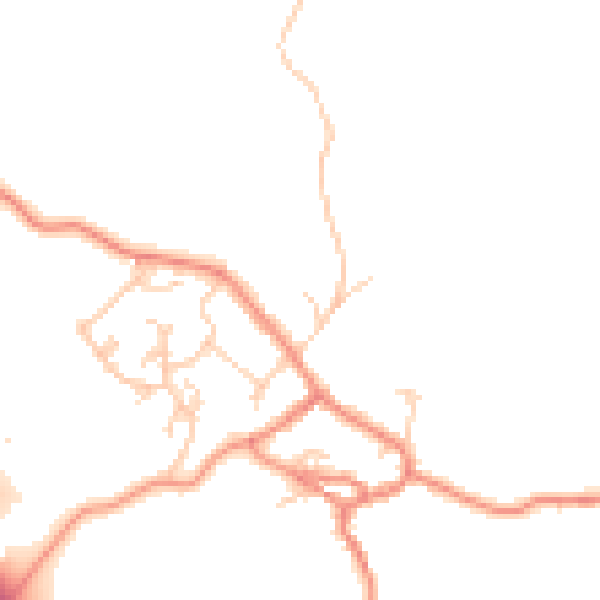 Daytime road noise heatmap for BD20 9QH