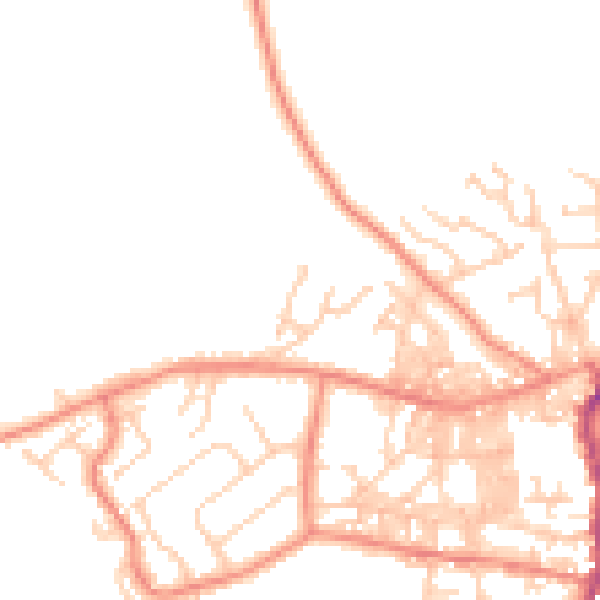 Daytime road noise heatmap for BD20 9QT