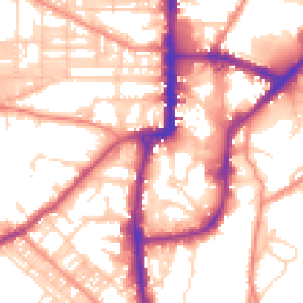 Daytime road noise heatmap for BD21 1AA