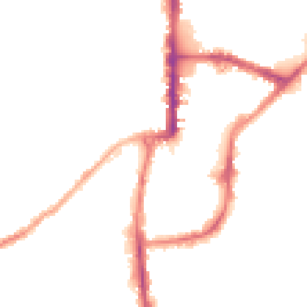 Night-time road noise heatmap for BD21 1AA