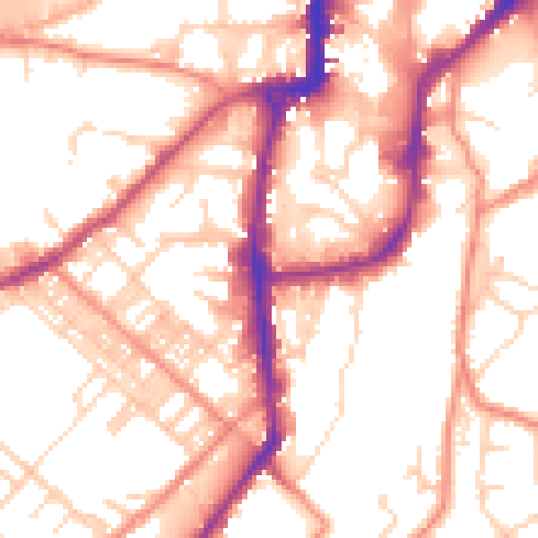 Daytime road noise heatmap for BD21 1AE