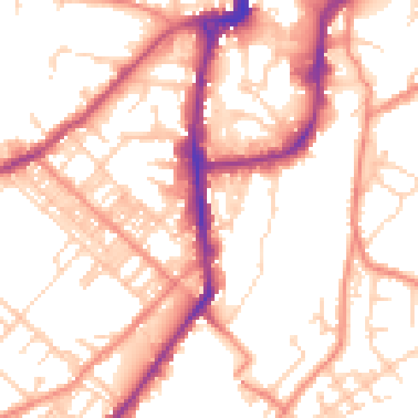 Daytime road noise heatmap for BD21 1AF