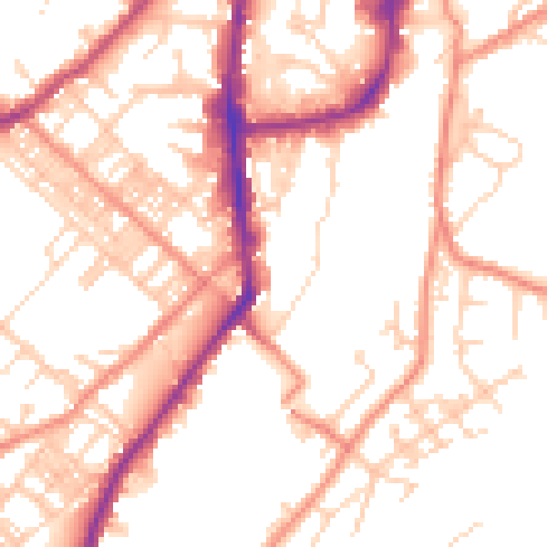 Daytime road noise heatmap for BD21 1AG