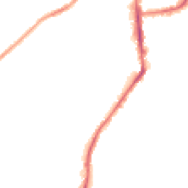 Night-time road noise heatmap for BD21 1AN