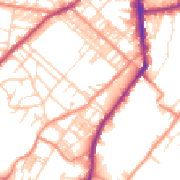 Daytime road noise heatmap for BD21 1AP
